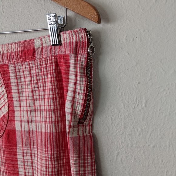 Mng Plaid A-Line Skirt with Exposed Zippers Sz 6 - Picture 4 of 8